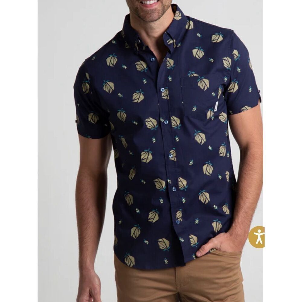 Ben Sherman NWT Digi Floral Print Short Sleeve Woven sz S